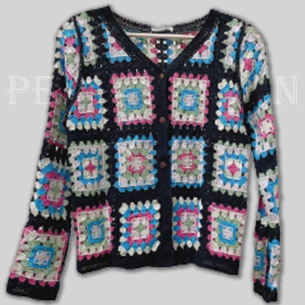 CHAQUETA HIPPY MULTICOLOR NEGRA 00