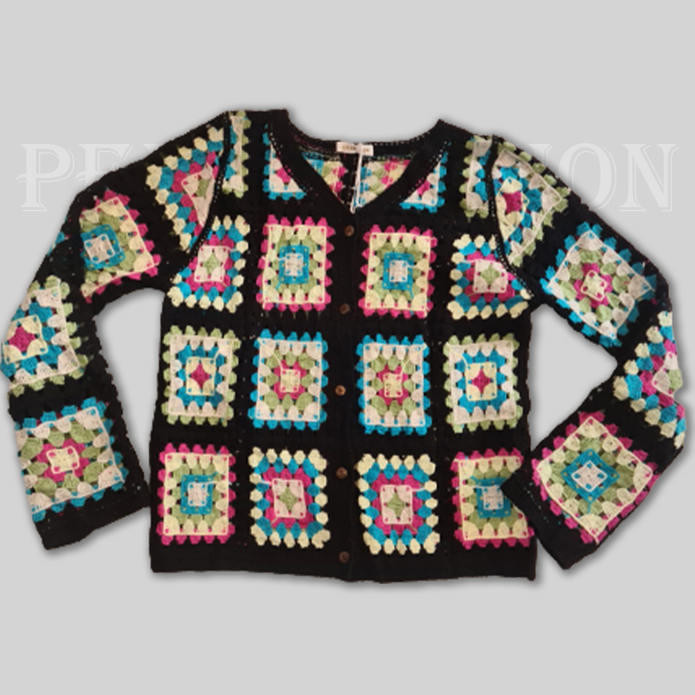 CHAQUETA HIPPY MULTICOLOR NEGRA 2