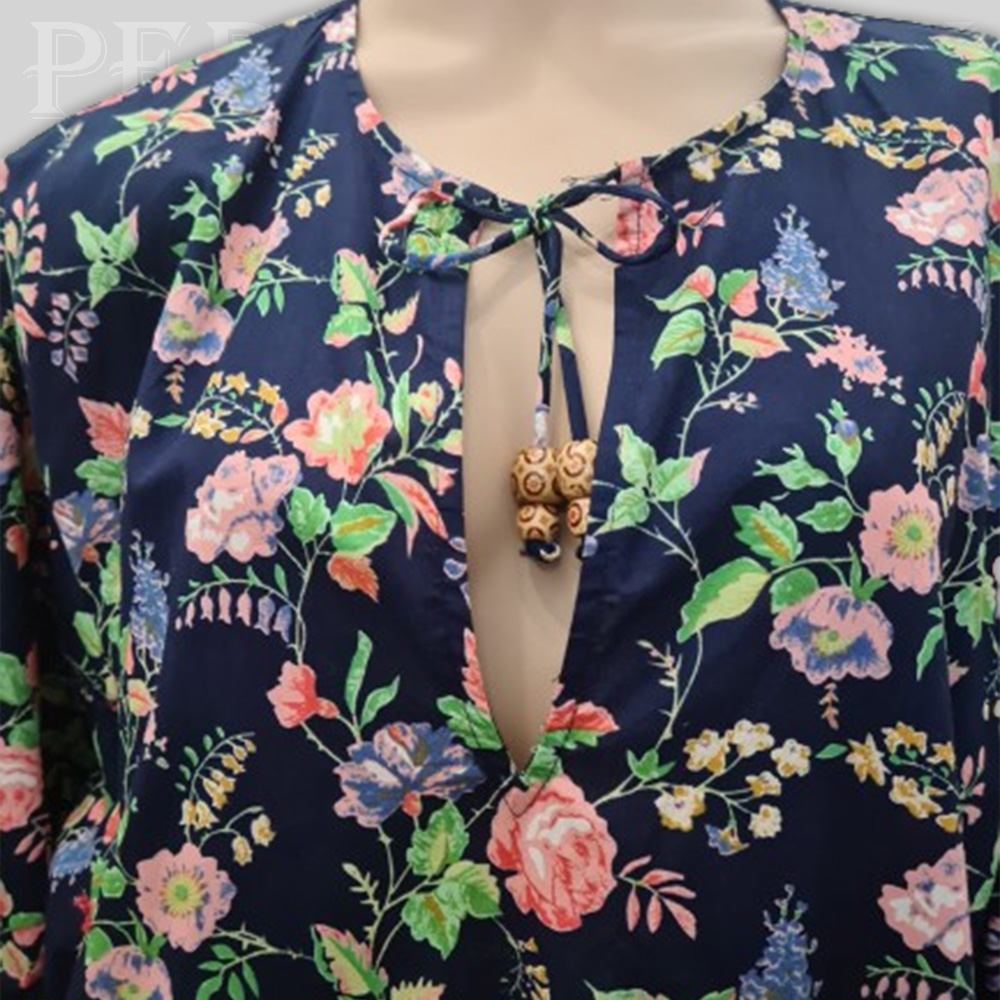 VESTIDO GEYSA FLORAL MANGA FRANCESA