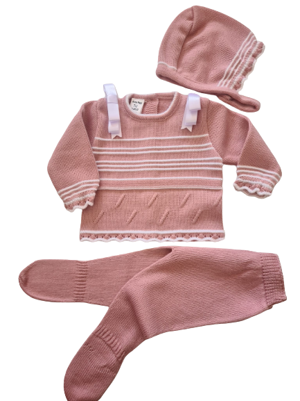 CONJUNTO 3 PZAS LANA MOÑAS BEBÉ