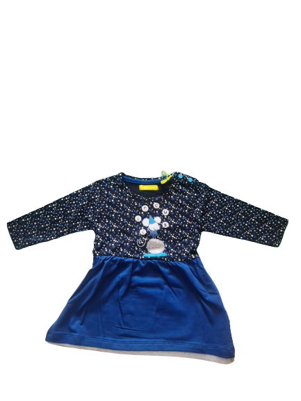 VESTIDO RATITA Y ESTRELLAS BEBÉ ALGODÓN