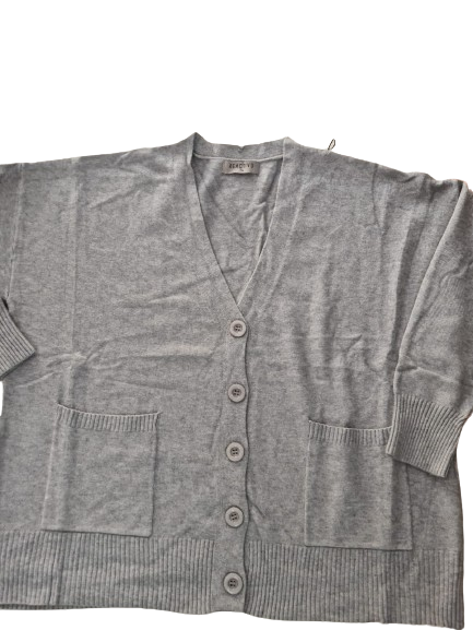 CHAQUETA PUNTO LANA OVERSIZE MUJER